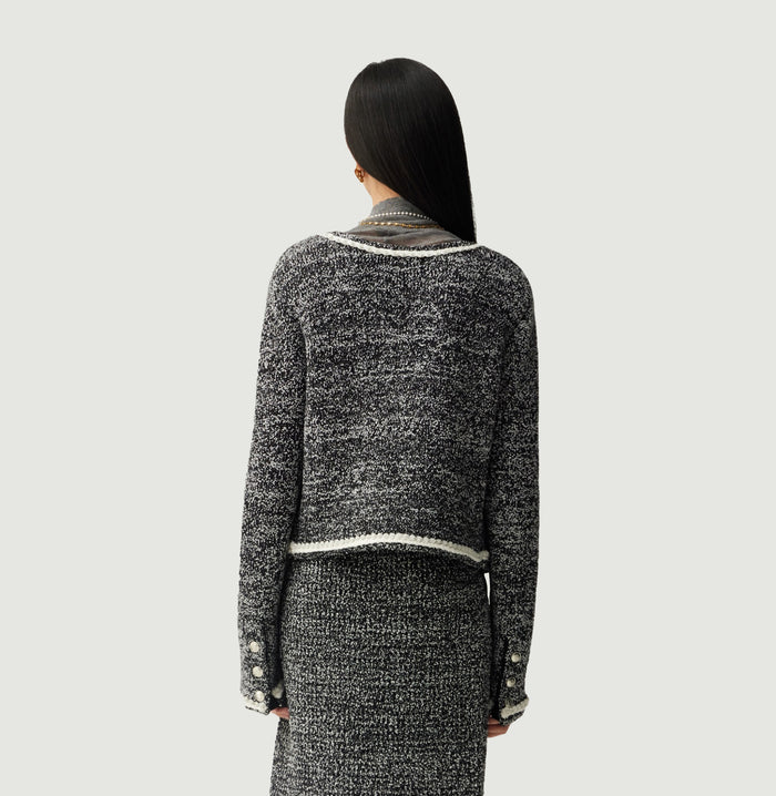 Crush BOUCLÉ METALLIC PLACKET JACKET Metallic Seashell