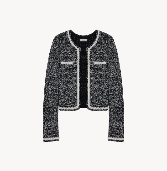 Crush BOUCLÉ METALLIC PLACKET JACKET Metallic Seashell