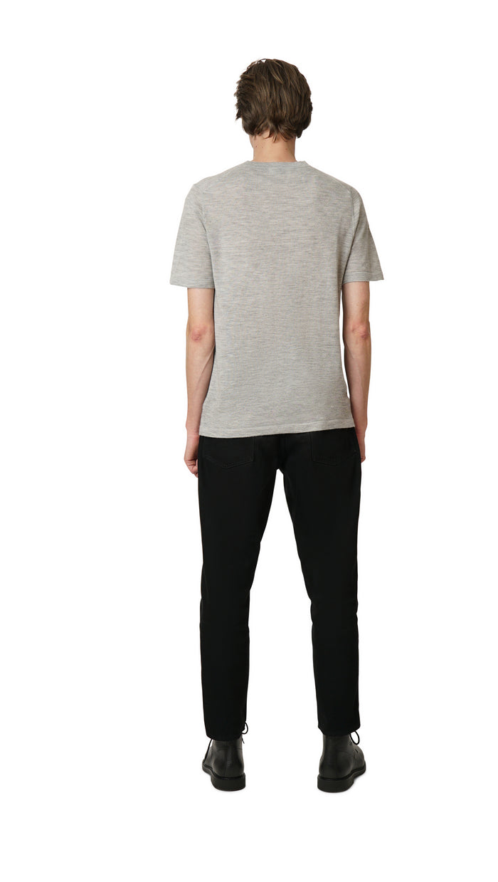 Crush CREW-NECK SHORT SLEEVES CASHMERE TSHIRT-MEN Grey