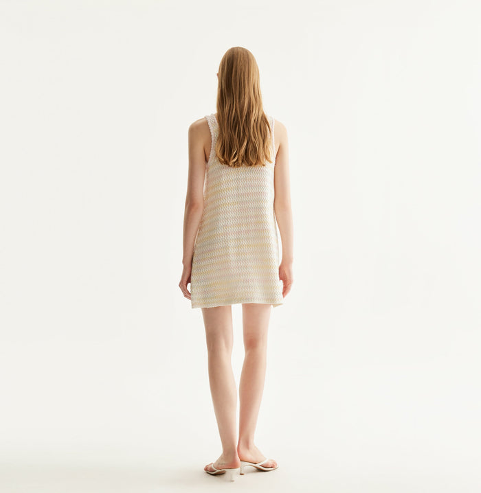 Crush BOUCLÉ DRESS Pink / Yellow Gradient