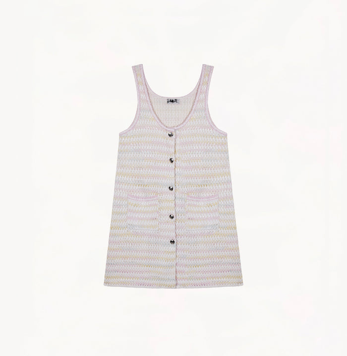 Crush BOUCLÉ DRESS Pink / Yellow Gradient