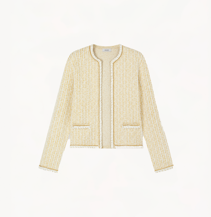 Crush BOUCLÉ JACQUARD CLASSIC JACKET Chick Yellow