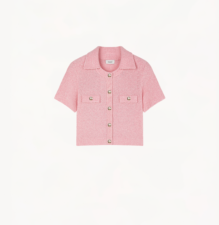 Crush BOUCLÉ SHORT-SLEEVED JACKET Pink