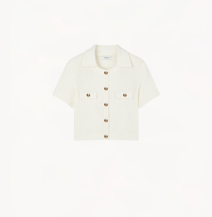 Crush BOUCLÉ SHORT-SLEEVED JACKET Pink