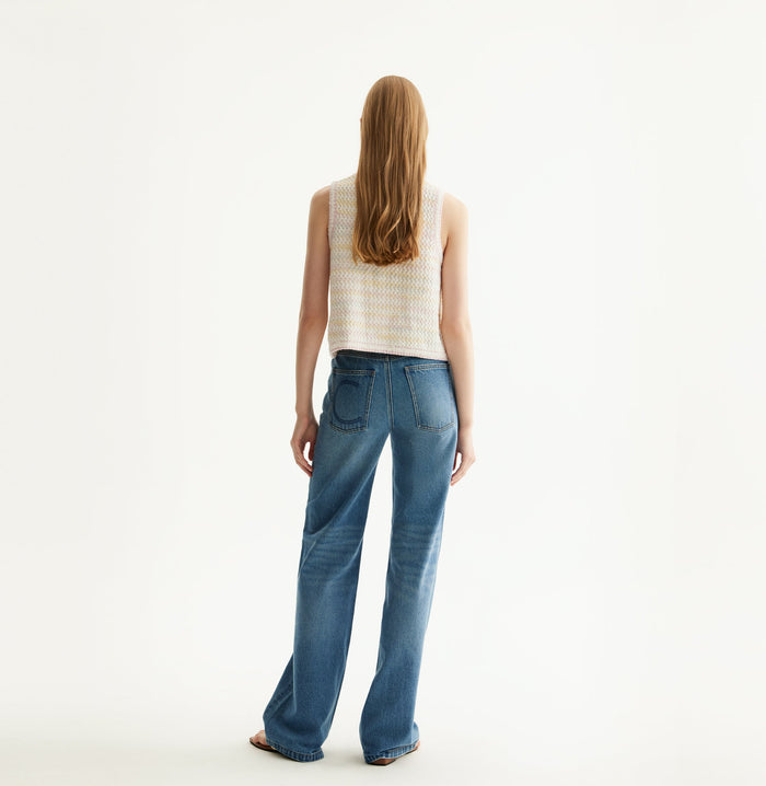 Crush BOUCLÉ VEST Pink / Yellow Gradient