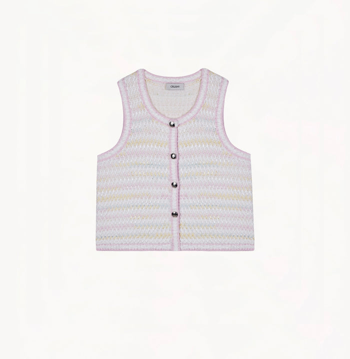 Crush BOUCLÉ VEST Pink / Yellow Gradient