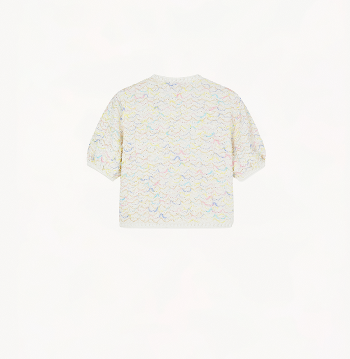 Crush BOUCLÉ WAVY-STRIPED JACKET White