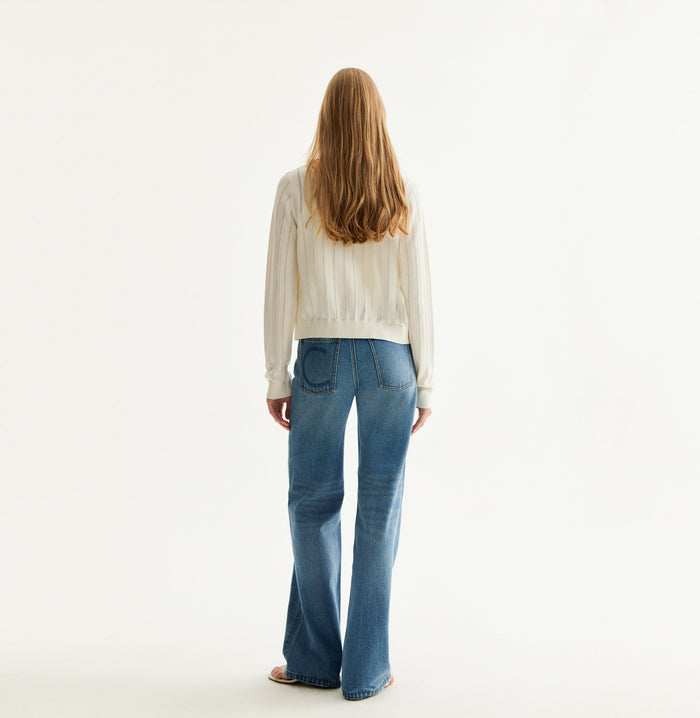 Crush COLORBLOCKED CARDIGAN White