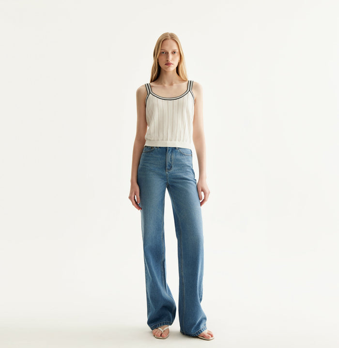 crush COLORBLOCKED TANK TOP White