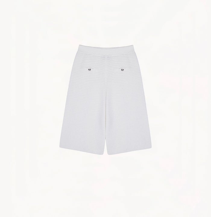 Crush COTTON-LINEN BLEND MID-LENGTH SHORTS White