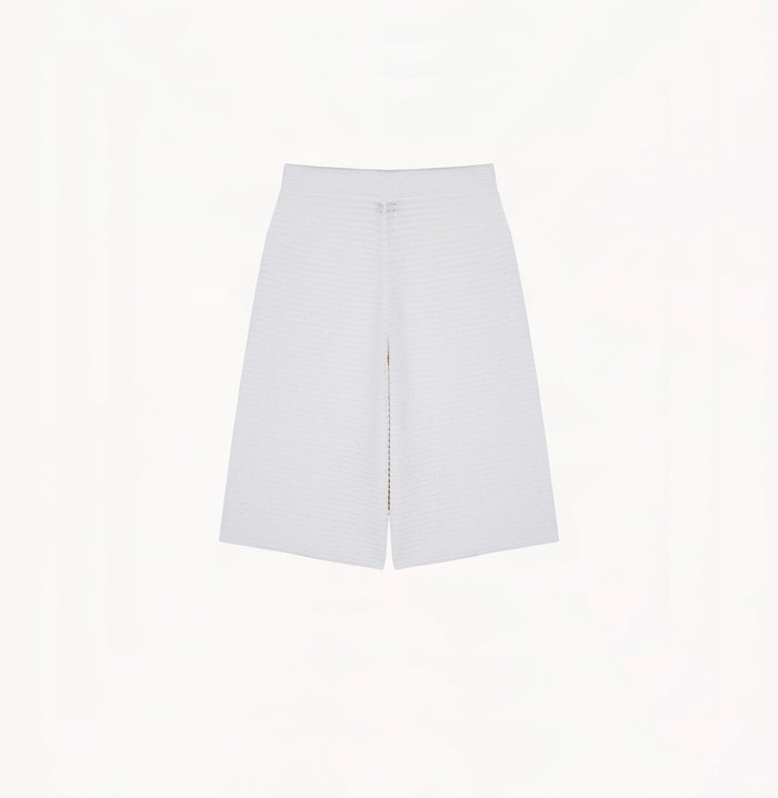 Crush COTTON-LINEN BLEND MID-LENGTH SHORTS White