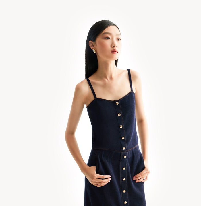 Crush DENIM-LOOK CAMISOLE Navy Blue