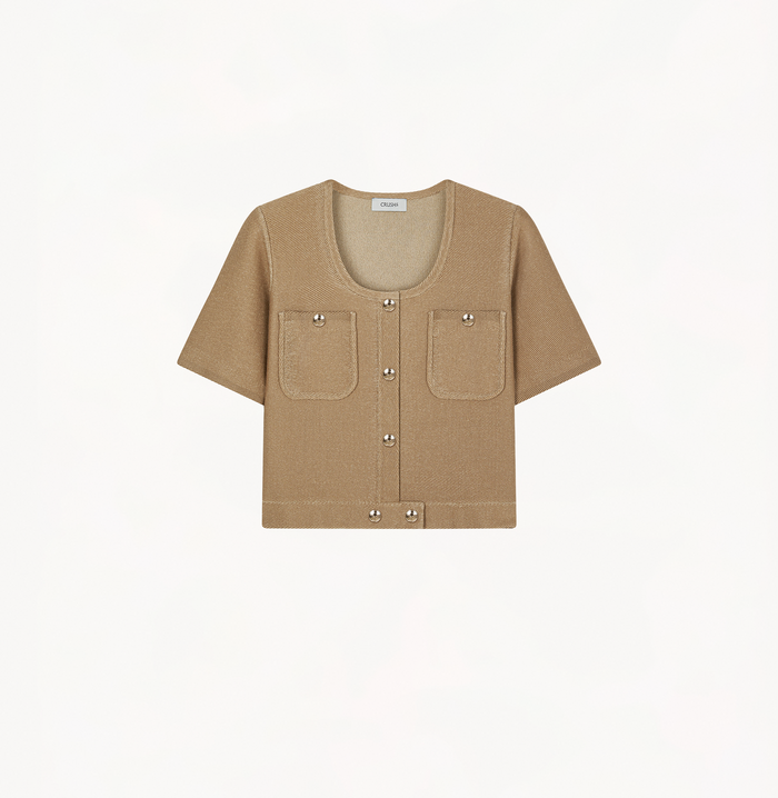 Crush DENIM-LOOK JACKET Camel