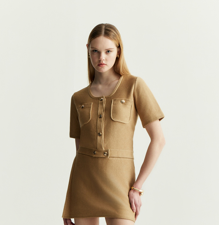 crush DENIM-LOOK JACKET Camel