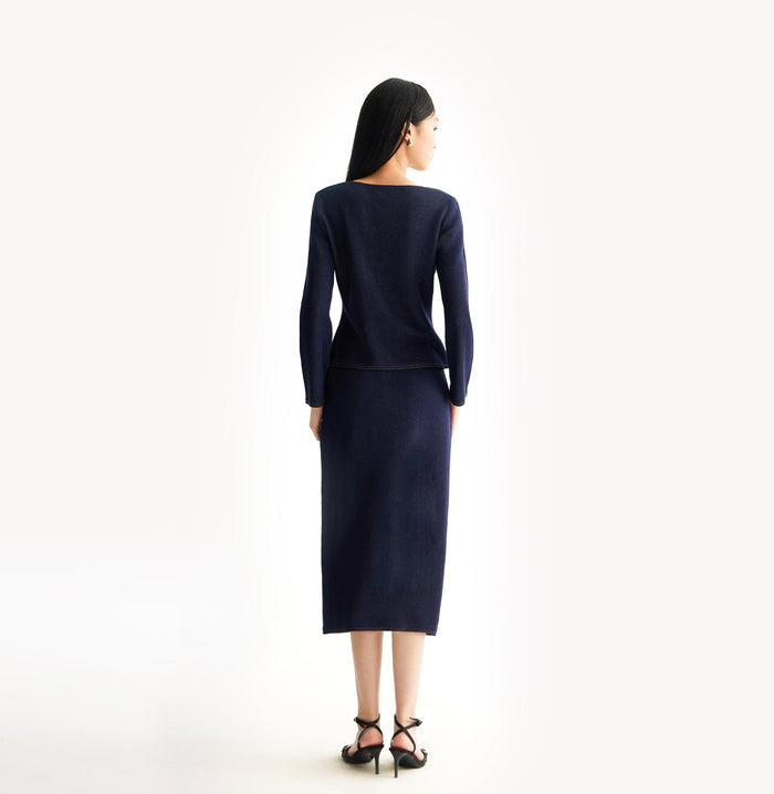 Crush DENIM-LOOK SKIRT Navy Blue