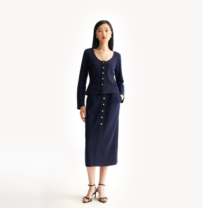 crush DENIM-LOOK SKIRT Navy blue