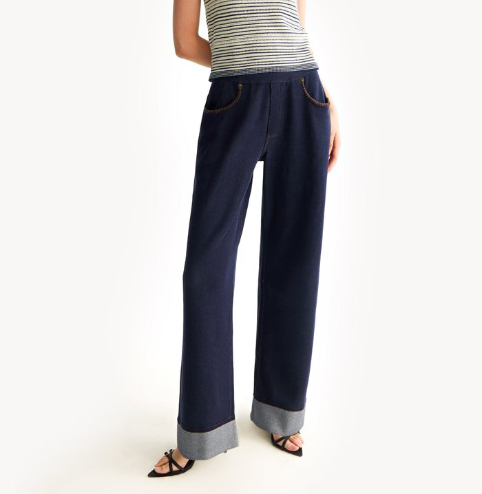 Crush DENIM-LOOK TROUSERS Dark Navy