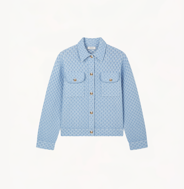 Crush DENIM-LOOK WOOL TUCKER JACKET Blue