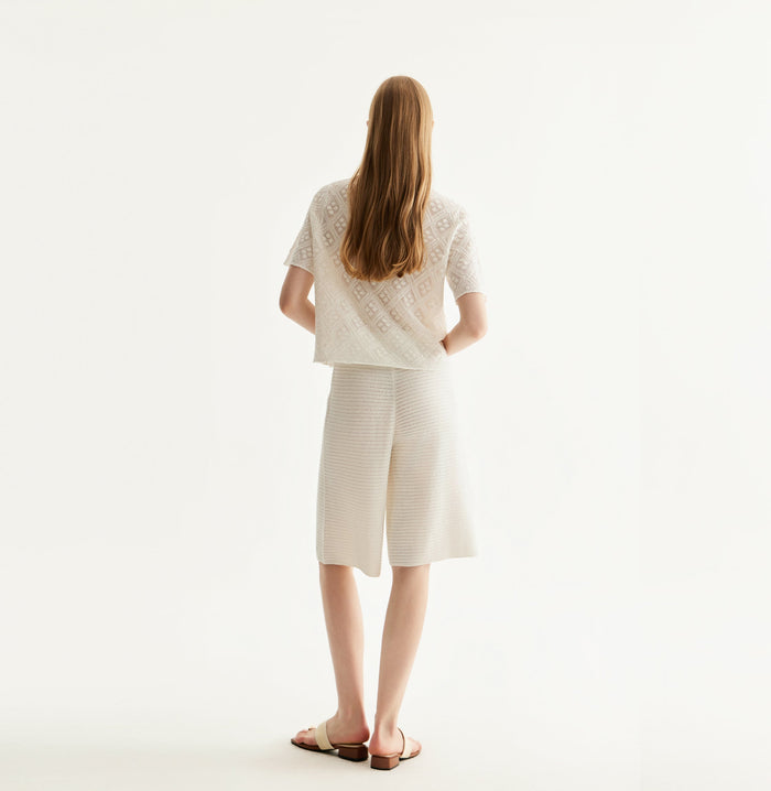 Crush DIAMOND POINTELLE SHIRT White