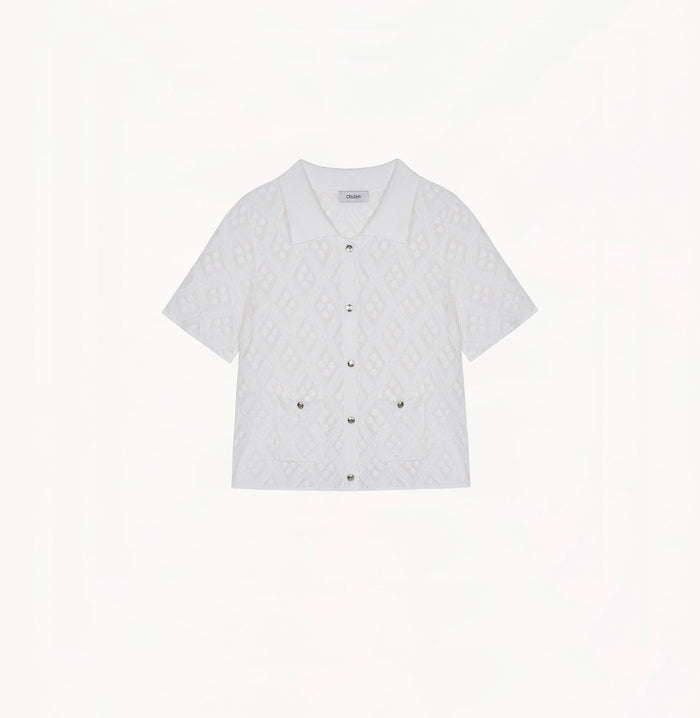 Crush DIAMOND POINTELLE SHIRT White