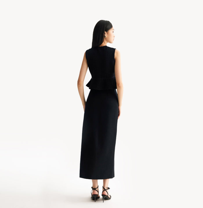 Crush EMBOSSED WAISTCOAT Black