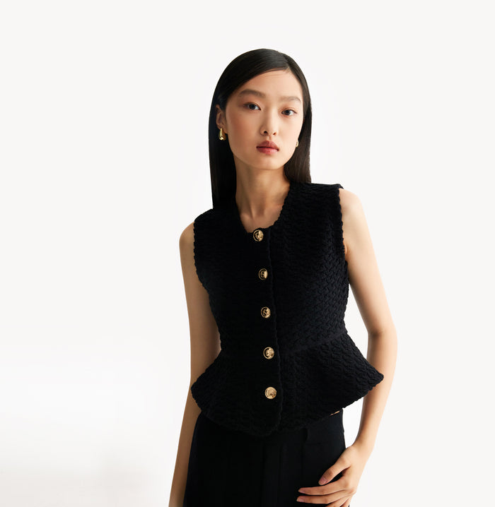 Crush EMBOSSED WAISTCOAT Black