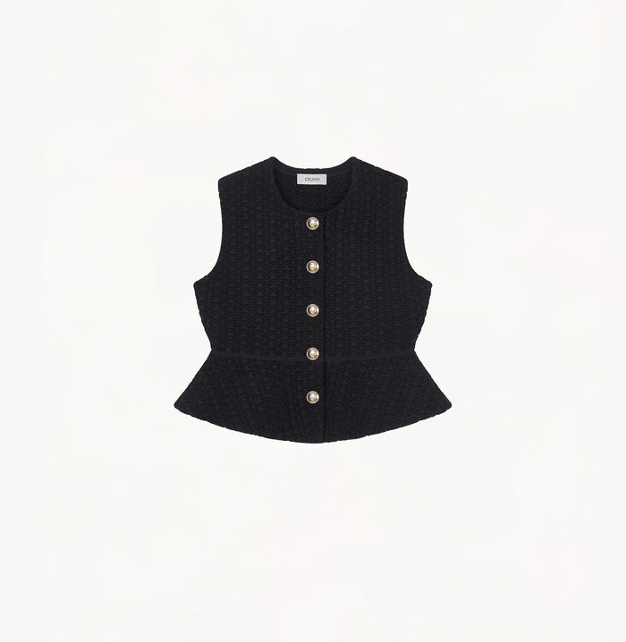 Crush EMBOSSED WAISTCOAT Black