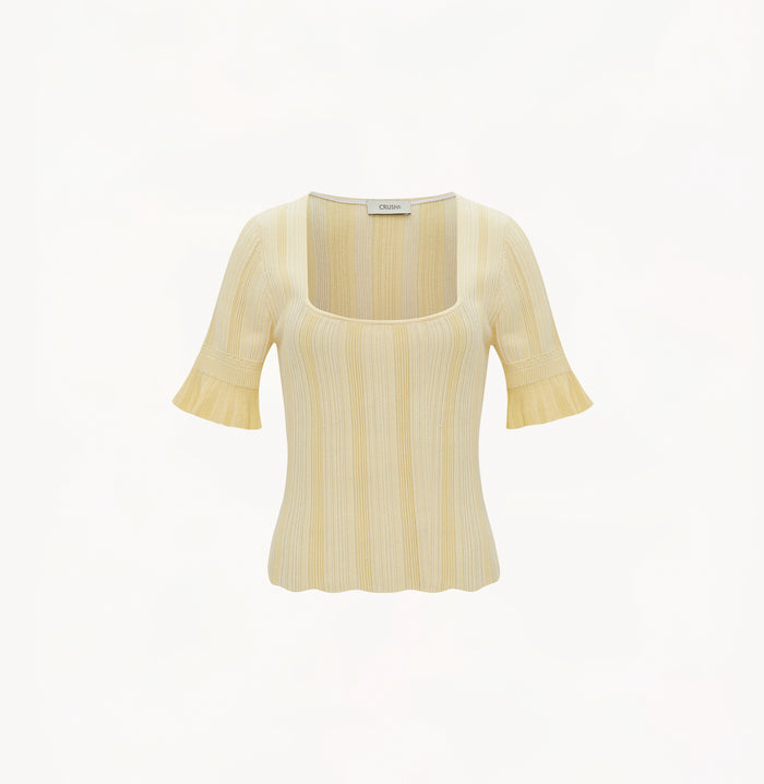 Crush FLARED SQUARE NECK TOP Black