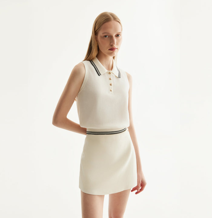 Crush GOLD BUTTONED SKORTS White