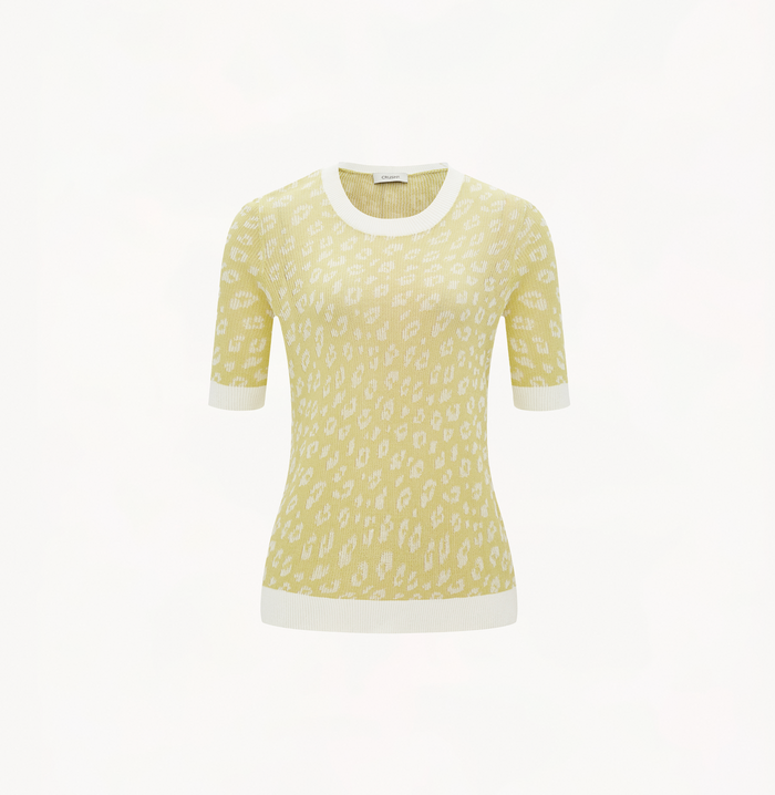 Crush LEOPARD PRINT TOP LIGHT GREEN