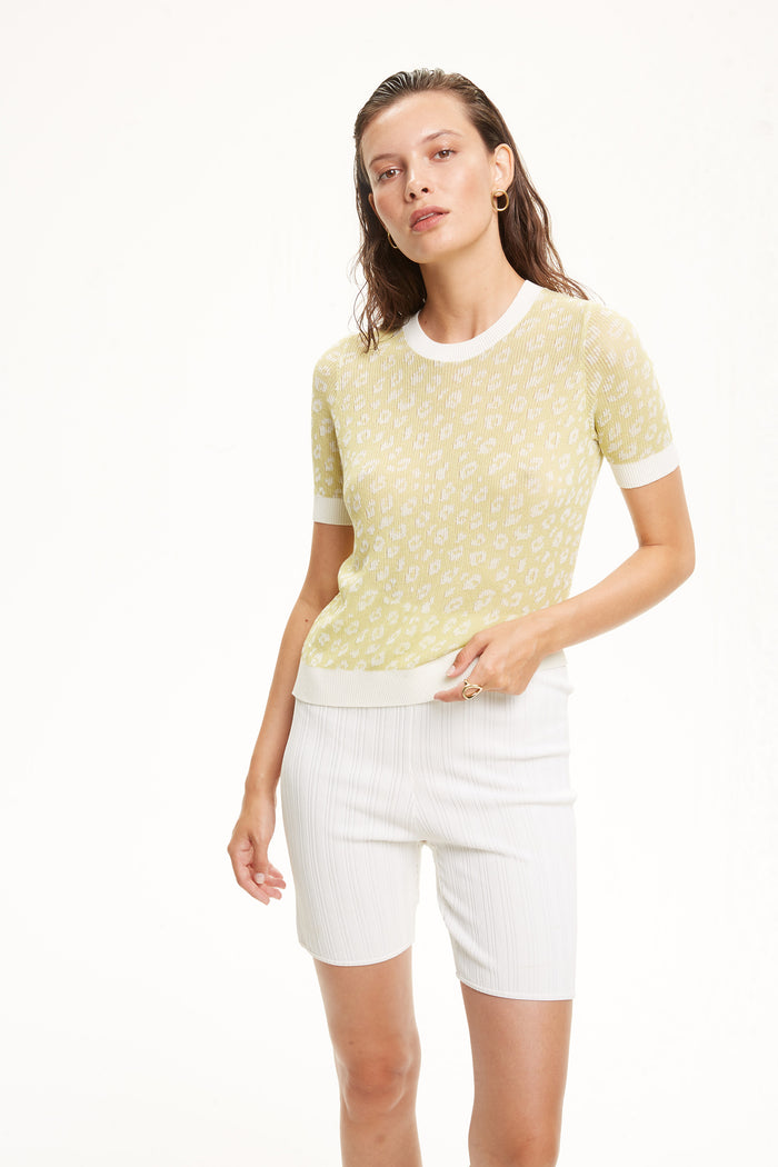 crush LEOPARD PRINT TOP LIGHT GREEN