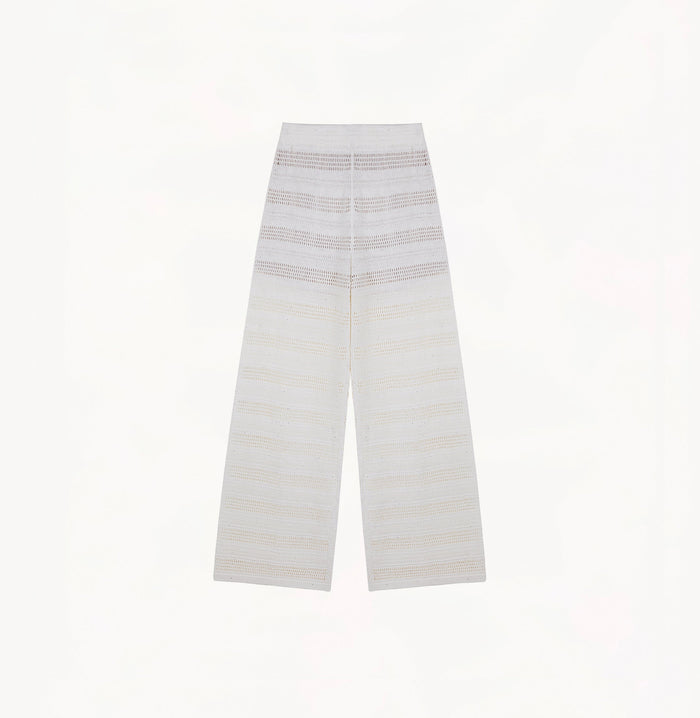 Crush LINEN SEQUINED POINTELLE TROUSERS White