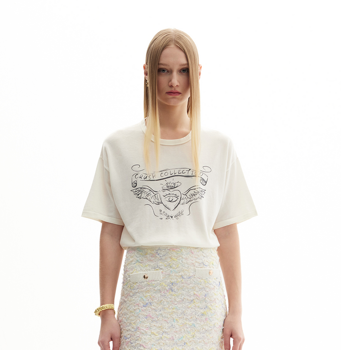 crush LOGO PRINTED TOP White