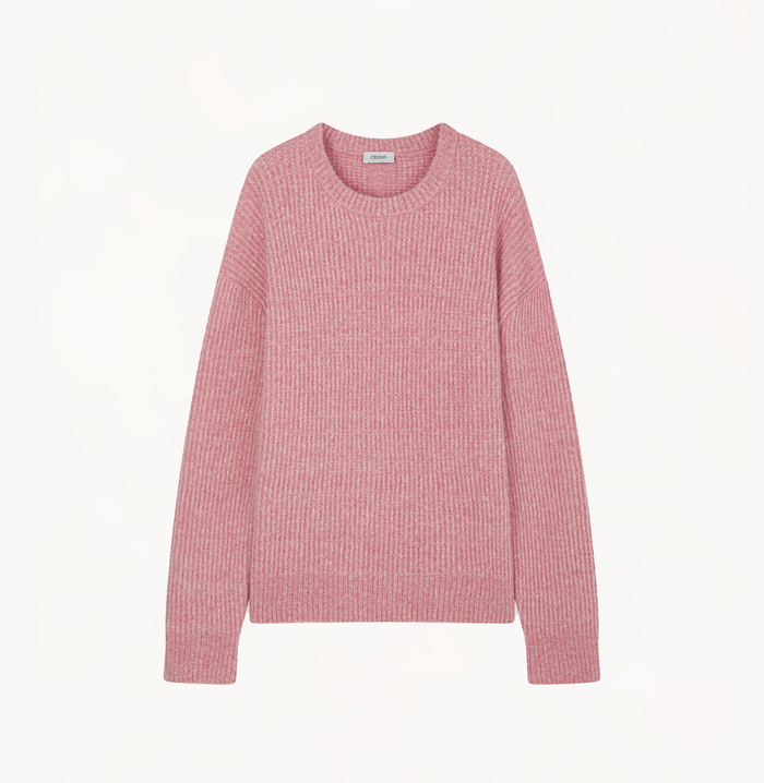 Crush MEN'S CREWNECK RIBBED SWEATER Fushia