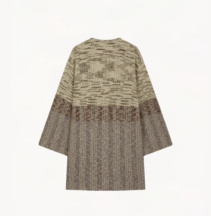 Crush METALLIC TWEED KIMONO-SLEEVED COAT Camel