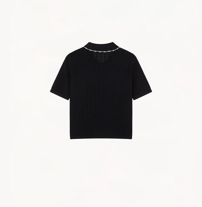 Crush PEARL EMBELLISHED POLO Black