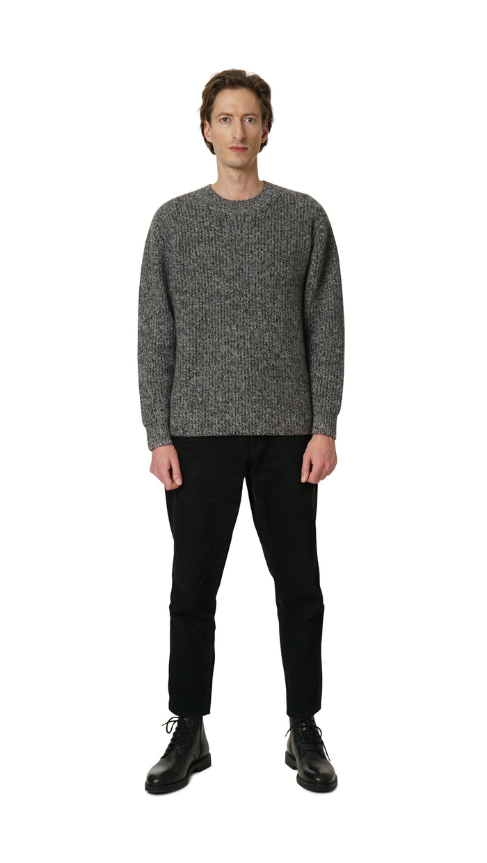 crush PLY-KNIT CREW-NECK CASHMERE SWEATER Camel