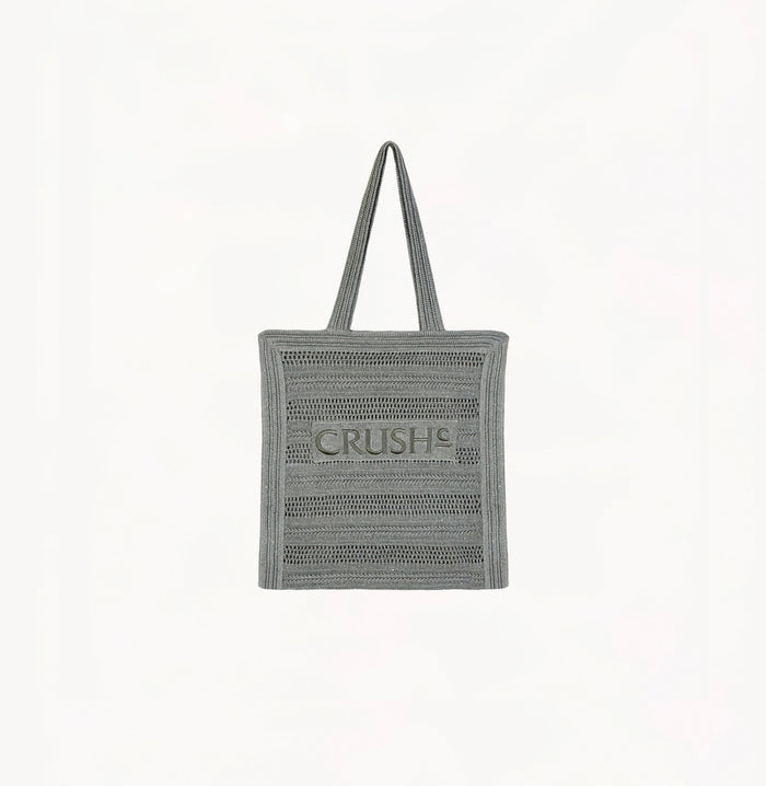 Crush POINTELLE TOTE BAG Grey Green