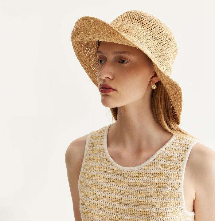 crush RAFFIA SUN HAT Sand