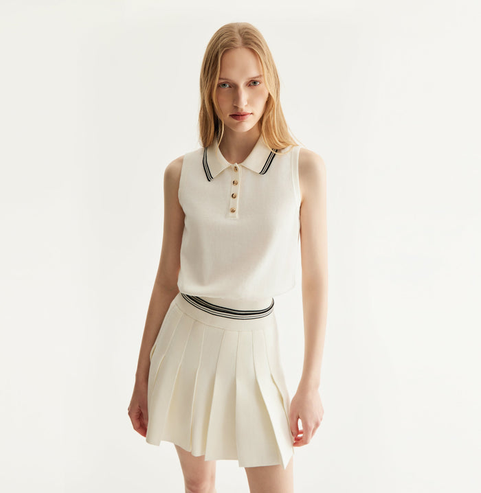 Crush SAILOR PLEATED SKIRT White