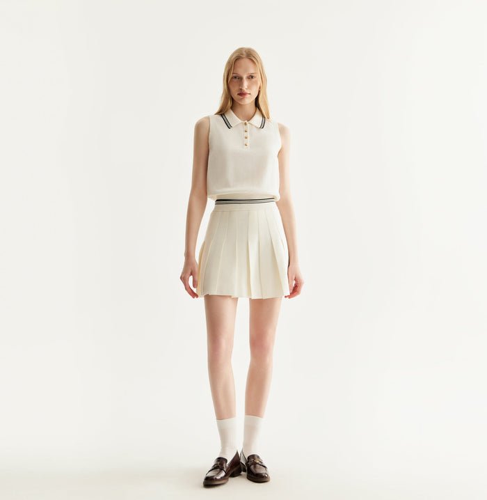 crush SAILOR PLEATED SKIRT White