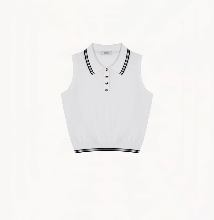 Crush SAILOR POLO TANK TOP White