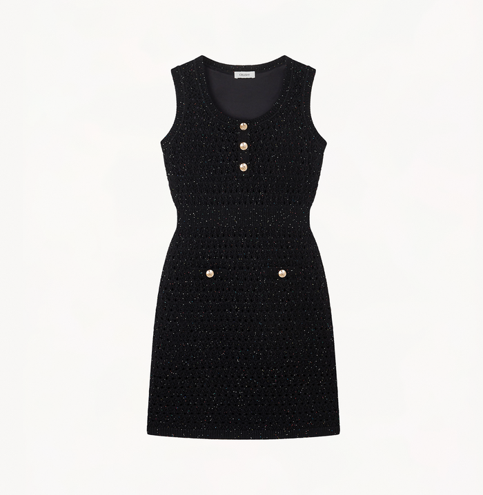 Crush SEQUIN HOLLOW OUT DRESS Black