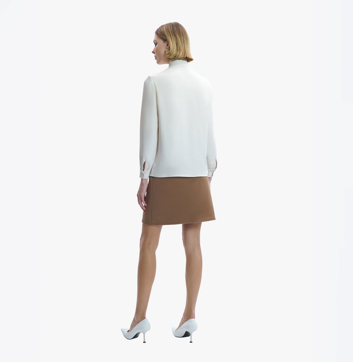 Crush SILK SHIRT WITH RIBBONS Cream Beige