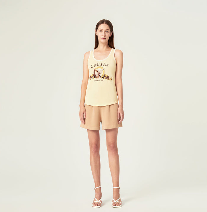 crush SPORTY JACQUARD TANK TOP Chick yellow