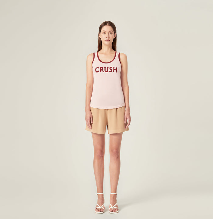 crush SPORTY LOGO TANK TOP Light pink