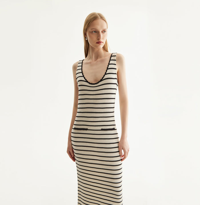 Crush STRIPED DRESS White / Black Stripes