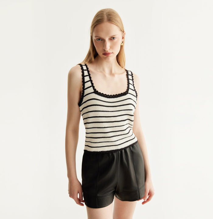 Crush STRIPED TANK TOP White / Black Stripes