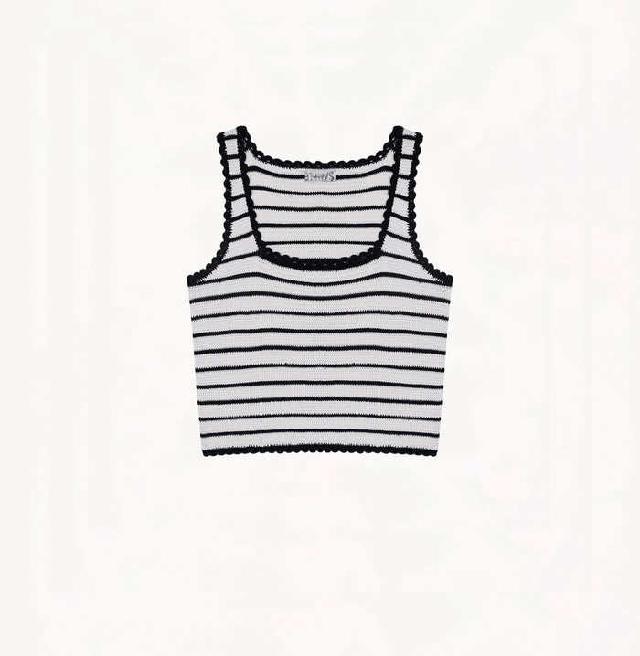 Crush STRIPED TANK TOP White / Black Stripes