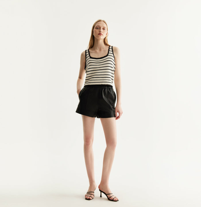 crush STRIPED TANK TOP White / Black stripes